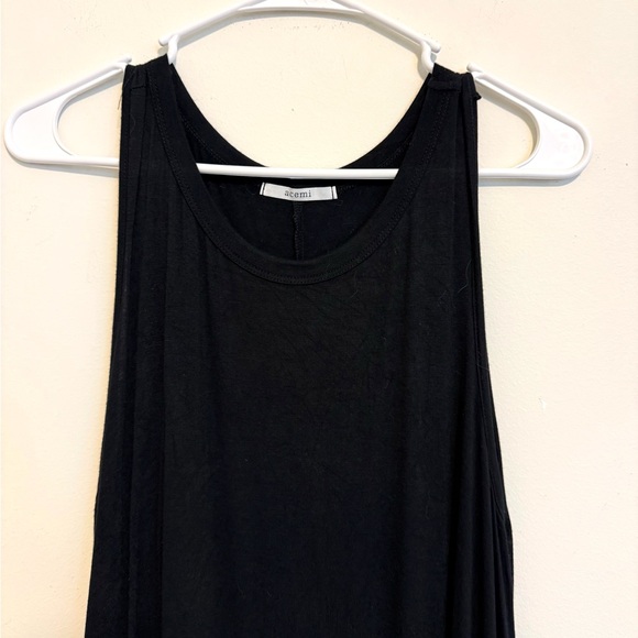 2/$30 Acemi Black Sleeveless Flowy Tunic Tank Top Handkerchief Hem Small - Picture 3 of 7